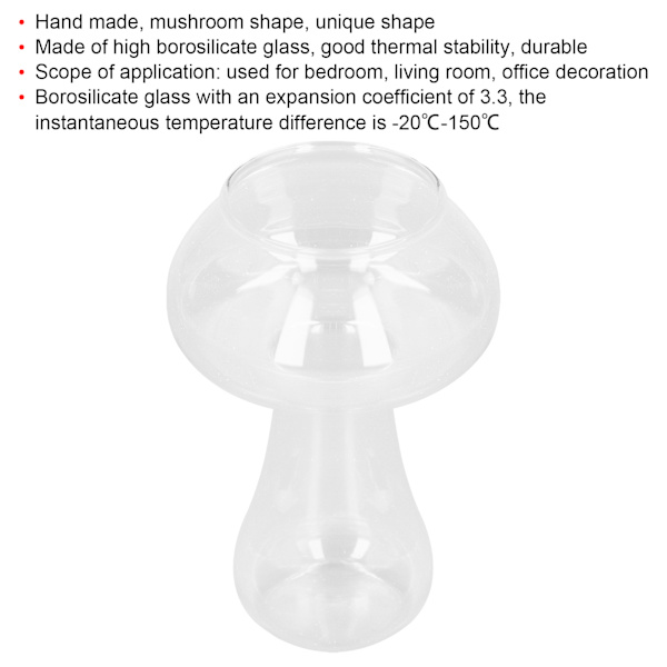 Klar glasvasflaska med hög temperaturbeständighet Svamputseende Glasvas för presenter Kontorshem Dekoration