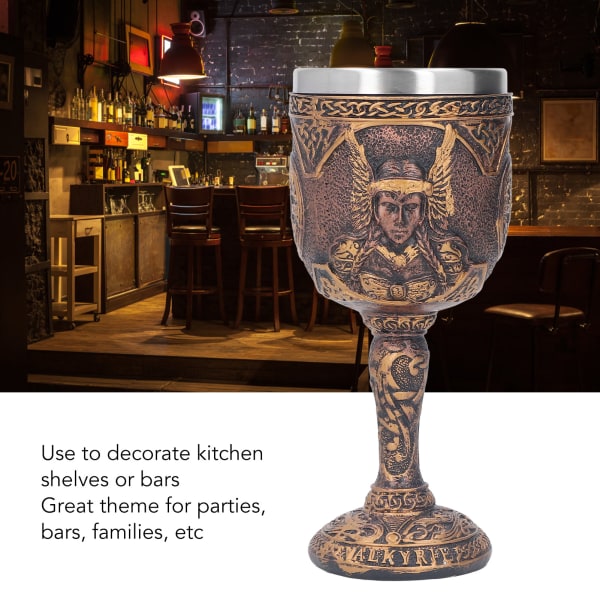 Nordisk Vinglass i Harpiks med Rustfritt Stål Unik Retro Ølkopp for Cocktails Whisky Rødvin