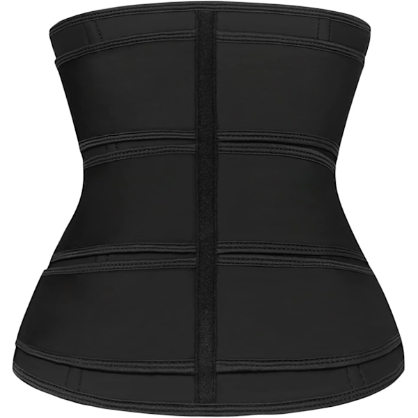 Taljetræner til kvinder Latex Underbust JSculpt Dobbelt træningsbælte Workout Sport Girdle D-black (Triple Straps) XXL