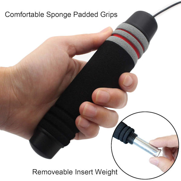 Viktad hopprep utan rep Hopprep utan sladd Hastighetsrep Hopprep för dubbla hopp, träning, WOD, boxning, MMA Beachbody-träning Fitness- Uppdaterad version