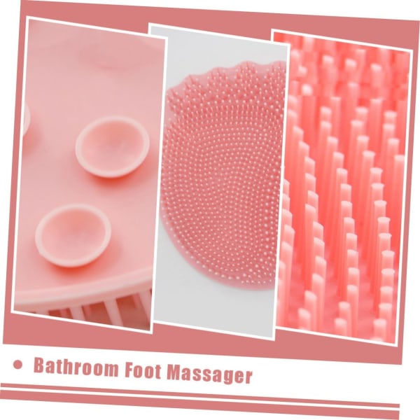 WJ 1 fotmassagekudde fotskrubbmatta fotskrubb borste badrum fotmassageag matta skrubber mattrengörare Pink
