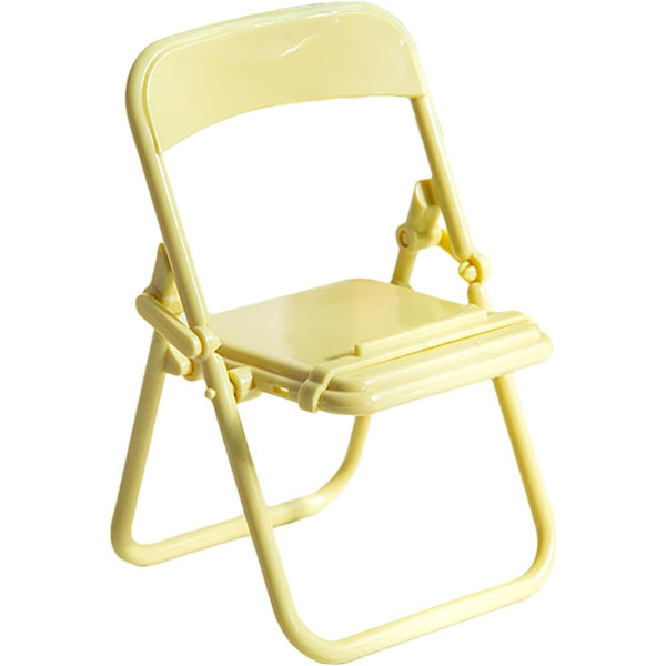 Prime Lightning Deals Today Mini Fällbar Stol Mobiltelefon Stativ Skrivbord Fällbar Godis Färg Mobiltelefon Hållare Fällbar Stol Vagga för Skrivbord Telefon Yellow