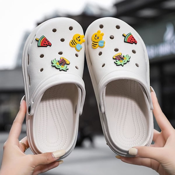 Dames Have Sko Sommer Letvægts Træsko Sandaler Skridsikre Slides Brusebad Tøfler Indendørs Udendørs White 9.25inch 8