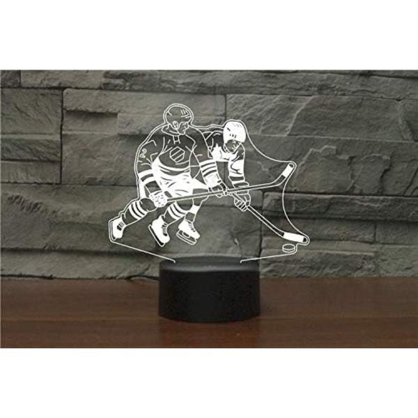 3D Play Ishockey Fjärrkontroll 16 Färger Nattlampor Illusion Akryl LED Bord Sänglampa Barn Sovrum Skrivbordsdekoration Födelsedagspresenter Leksak