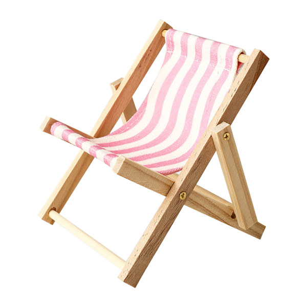 Strandstol Mobilholder Kreativ Træ Befri Dine Hænder Mobiltelefon Støtte til Skrivebord Foto Rekvisitter Ornamenter  10x12x12cm Model A