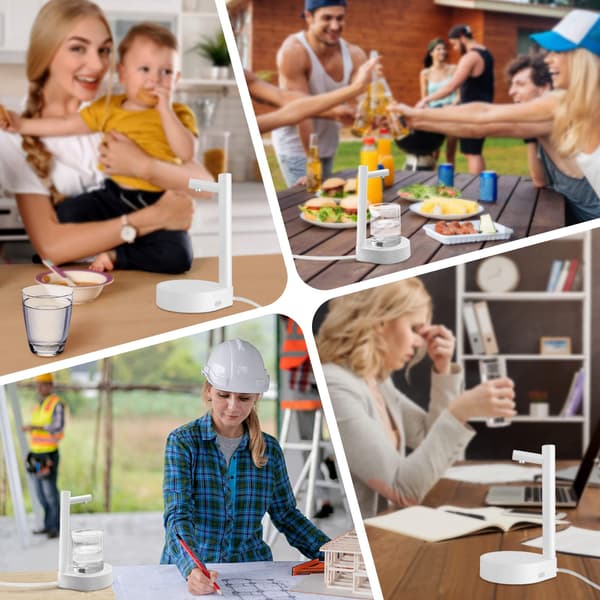 USB-C Portabel Vattendispenserpump, One-Touch Automatisk Flöde för 5 Gallon & Standardflaskor, Kompakt Skrivbordsdesign för Sängbord, O White