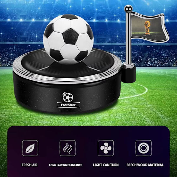 Solcellsdriven Fotboll Doftdiffusor | Snygg Bilinredning Dekoration Tillbehör Luftrenare Aromaterapi Instrumentbräda Fotboll Souvenir Present