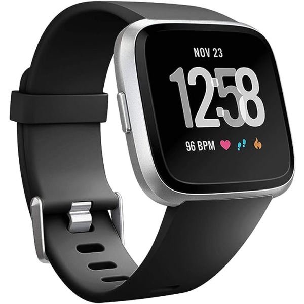 Älykäs rannekkeen hihna on yhteensopiva Fitbit versa -älykellojen, versa 2:n ja versa Lite se -kellojen kanssa naisille ja miehille（Musta-L）