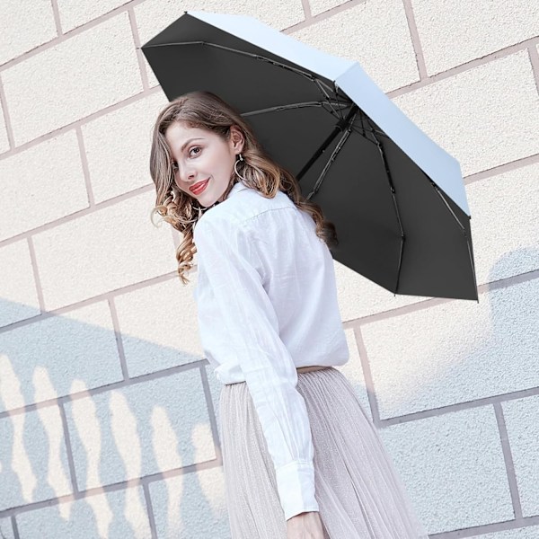 Resparapluie de voyage - Mini parapluie pliable compact avec étui, parapluie portable léger à 8 baleines, petit parapluie de poche soleil et pluie pour filles et femmes 2 Pack Pink & Blue