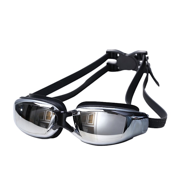 Simglasögon för män och kvinnor, stor ram, galvaniserad myopi, simglasögon, platta simglasögon, vattentäta, anti-imma, HD Black myopia 550 degrees
