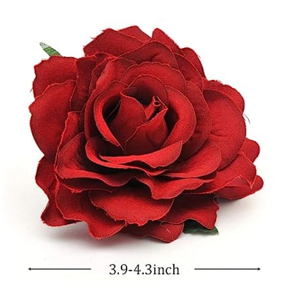 Rosenblomma hårklämmor Brud Blomster Hårtillbehör Dansare Pins Simulerad blomma hårklämma hårtillbehör (Röd 5PCS)