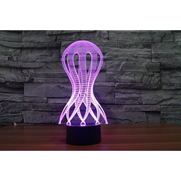 3D Havsmaneter Fjärrkontroll 16 Färger Nattlampor Illusion Akryl LED Bord Sängbordlampa Barn Sovrum Skrivbordsdekoration Födelsedagspresenter Leksak
