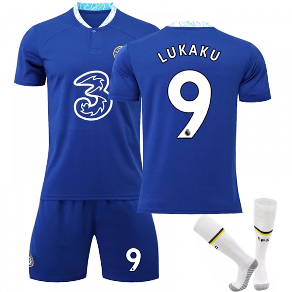 22-23 Chelsea Koti Lapset Aikuiset Jalkapallo Jalkapallopaita Treenipaita Puku No.9 Lukaku 26