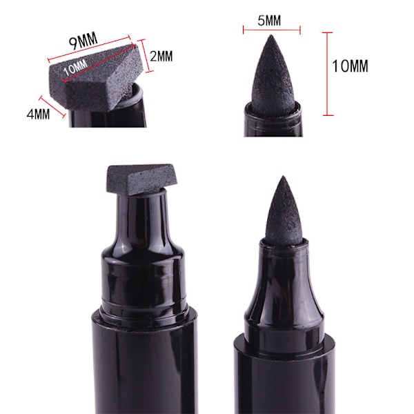Eyeliner-stämpel - 2 eyeliner-pennor för perfekt vinge, kattögonstämpel, eyeliner, vattentät, kladdfri, långvarig makeup, flytande eyeliner