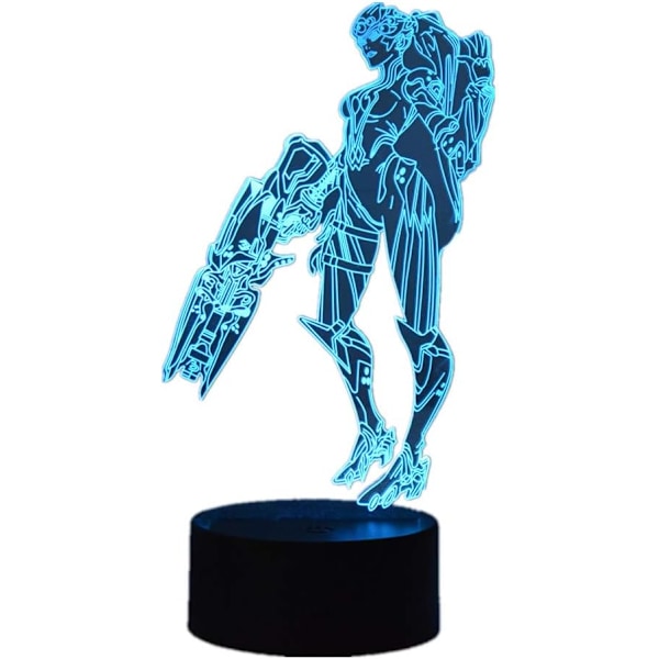 Widowmaker Fargerike LED-lys 3D nattlys USB bordlampe 7 farger berørings-/fjernkontroll 16 farger Mote hjemmedekorasjon Kreative barneggaver