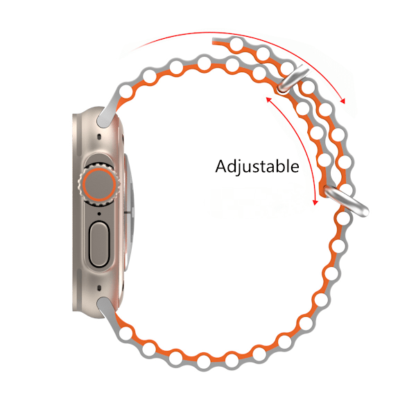 Apple Ocean -rannekke applewatch8/7/se/ultra -urheilukäyttöön sopiva kaksiväri silikoninen iwatch-ranneke (38/40/41mm)