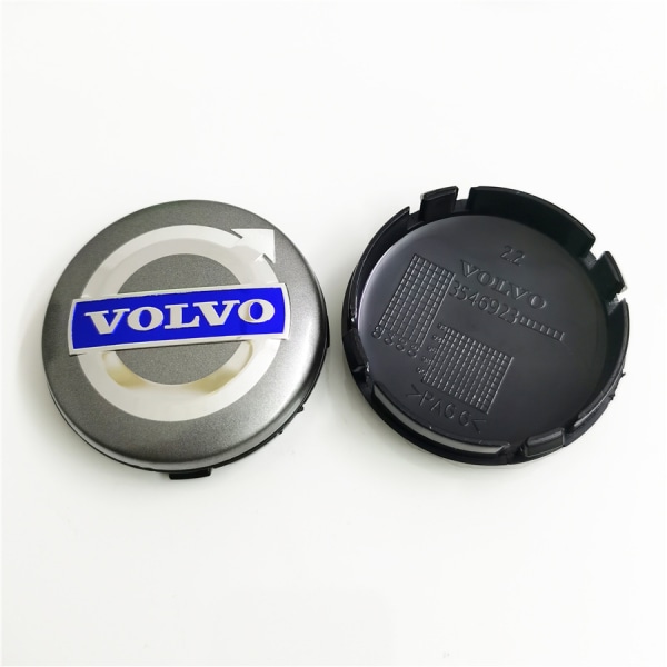 ABS cover 64mm för Volvo navkapslar VOLVO Volvo navkapslar 64mm-Volvo grå (paket med fyra)