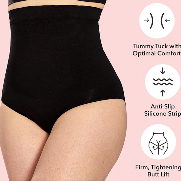 Body Shaper Tummy Control Panty Shapewear til kvinder --- Sort （Størrelse 4XL）