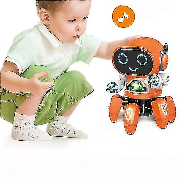 Seks-klo elektrisk dans lille robot lys popmusik børn dreng pige robot intelligent legetøj