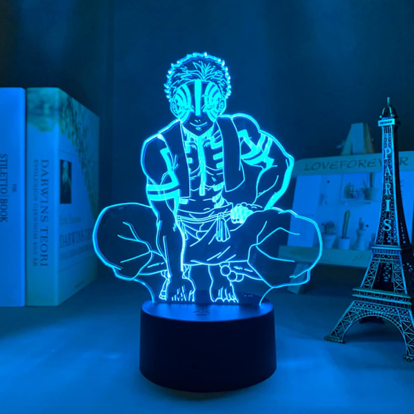 LED-lampa Anime Akaza för barns sovrumsdekoration nattlampa födelsedagspresent rum dekor 3D lampa Manga Kimetsu för pojkar flickor barn 7 färger PXJD