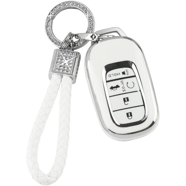 PIFOOG Auton avaimen kotelo Honda Civic 2022 2023 -tarvikkeisiin TPU Pehmeät avaimet Fob kuori kotelo 5 - painikkeen auton älykäs avaimeton sisäänkäynti kotelot Kimalteleva avaimenperä