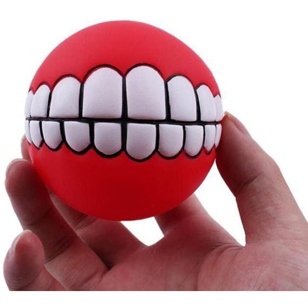 Kreativ tænder mønster bold multi brug tygge lyd smil bold til kæledyr squeaky lyd legetøj tilfældig farve