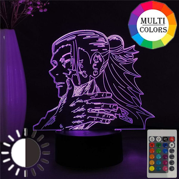 Anime Jujutsu Kaisen Todo Aoi Figur 3D LED Nattlampa Manga Figur Skrivbordslampa Sovrumsdekoration Bordlampa Heminredning Nattlampa Födelsedagspresent för K