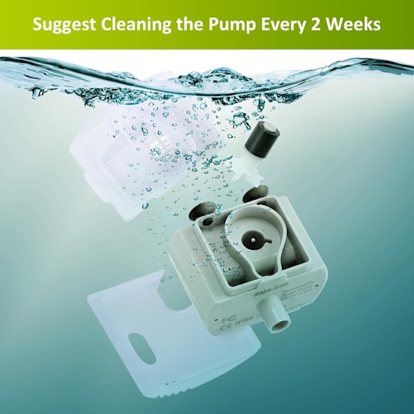 Kattvattenfontänpump, DR-DC-ersättningspump för rostfritt stål husdjursvattenspridare, ultratyst husdjursfontänpump, IP68 SMA-800 nedsänkbar motor Gray