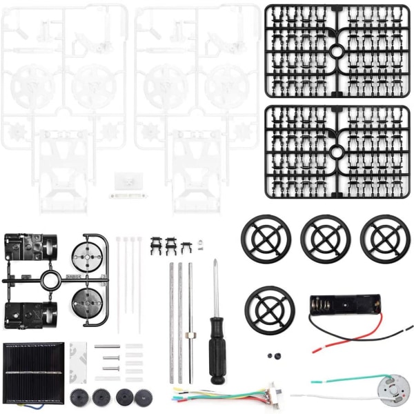 Barn gör-det-själv-billeksaker Stam 4wd Motorklättringsfordon Elektriska Solar Science DIY-billeksaker 4wd mekanisk konstruktion Lastbilsleksakssats Lämplig för 6-12 år