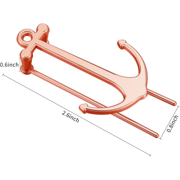 2 stk. Bokmerker Kreative Anker Bokmerker Metall Sideoppholder for Lesende Studenter Lærere Eksamen Gaver Kontorrekvisita Rose Gold