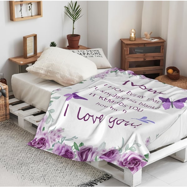 130*150cm Filt för Morsdagspresenter, Födelsedagspresenter till Mamma, Mammagåva från Dotter Son, Födelsedagspresent till Mor, 130*150cm