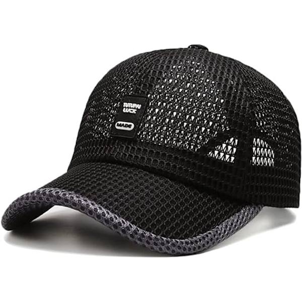 Sommer Mesh Baseball Cap til Mænd Kvinder Trucker Mesh Hat Baseball Caps Udendørs Sports Løb hat 2-black