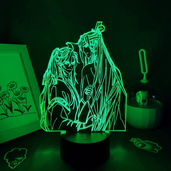 3D Optisk Illusion Natlys Mo Dao Zu Shi Anime Roman Figur Gave til Venner Neon Lampe Soveværelse Bord Manga Dekoration PXJD