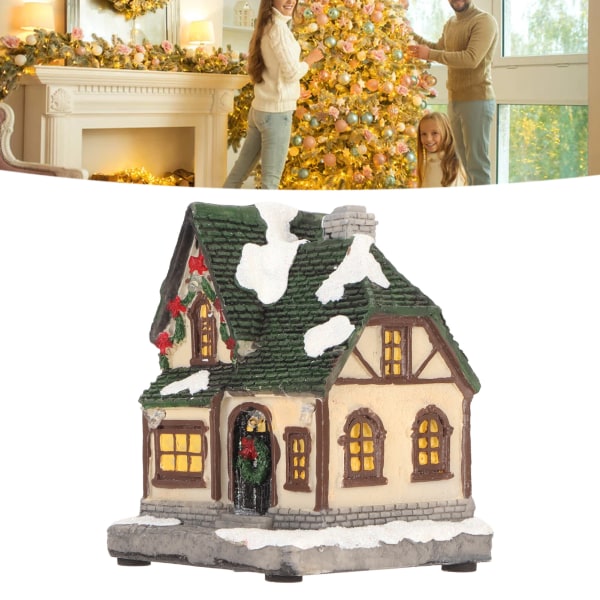 Jouluinen kylätalo Vintage Exquisite Landscaping LED-valaistu joulutalo kodin sisustukseen Lahjat Tyyppi B