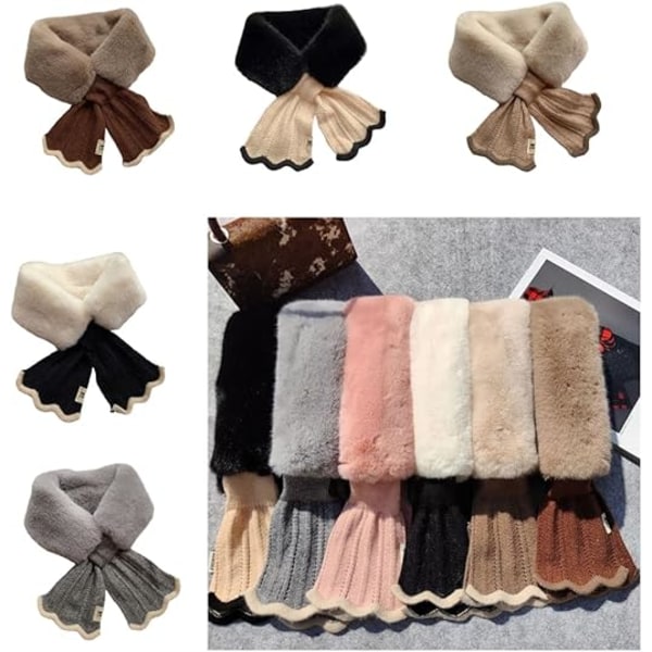Sjal, Vinterhalsvarmer Kryss-Kryss Pels Tykk Sjal Elegant Halsgaiter