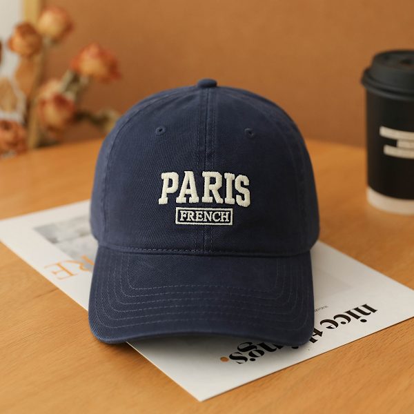 All-match Baseball Cap Damemode Retro Blød Top Cap Høj Kvalitet Åndbar Bomuldshat Mænd navy blue