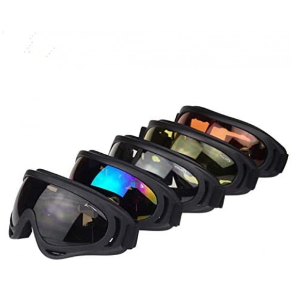 Motorsykkelbriller -5-delt sett - Offroadsykkelbriller Uv-bestandige taktiske militærbriller Skibriller