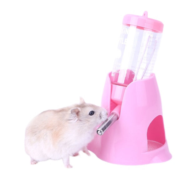 Small Animal Water Bottles 2 in 1 Free Standing Bottle with Stand and Food Bowl Cage Hanging Water Dispenser Suitable for Hamsters