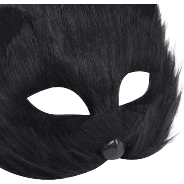 Maske Halloween Ræv Maske Cosplay Kostume Halv Ansigt Dyr Pels Fest Jul Øje Katte Masker Påske Halv-Ansigt Masker