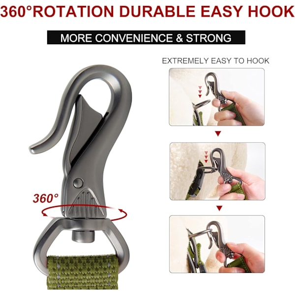 4 FT Heavy Duty Hundeleine med 2 komfortable polstrede håndtak, trafikkhåndtak og avansert enkel snapkrok, reflekterende gåledning for store, mellomstore og små hunder Green4FT 4 Feet (Pack of 1)