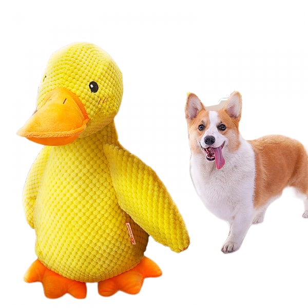 Mjuk Squeaky Hund Leksaker-Husdjur Leksak Anka, för Medelstora och Stora Hundar (gul)