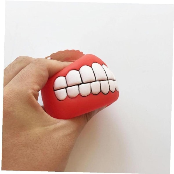 Kreativ tænder mønster bold multi brug tygge lyd smil bold til kæledyr squeaky lyd legetøj tilfældig farve