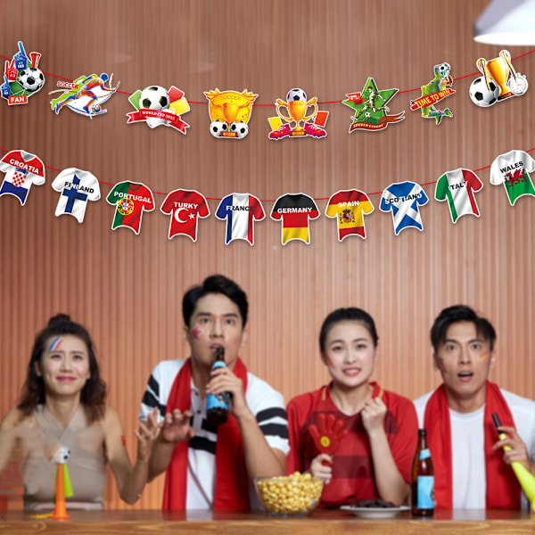 VM 2022 Flagguirlande 9\"x7\", Qatar 2022 VM-flag til festdekoration, grand opening, sportsbar