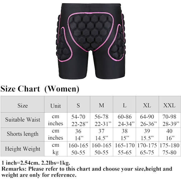 Vadderade Shorts för Snowboard, Skidåkning för Kvinnor och Män, Skridsko-Bakdelsskydd, Stötdämpande Byxor Shorts Höftskydd M