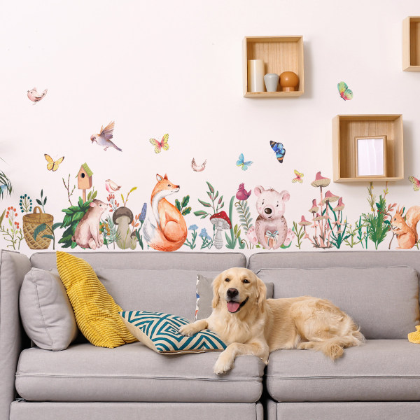 Seinätarra PVC Metsäperhonen lastenhuoneille Kodin sisustus Sarjakuvaeläimet Seinätarrat Mural Art Juliste