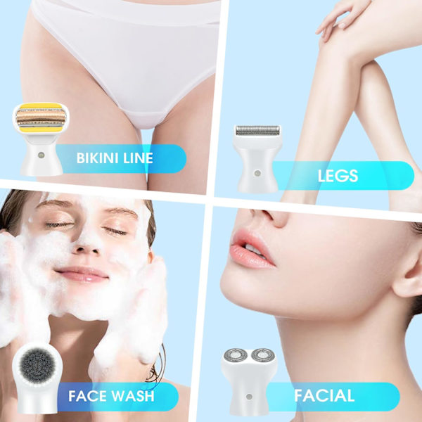 Bikini Trimmer - Vattentät Trådlös Epilator Rakapparat för Kvinnor, Allt i Ett Perfekt Ben Rakapparat, Hudvänlig Gul Epilator för Kvinnor Bikini Område
