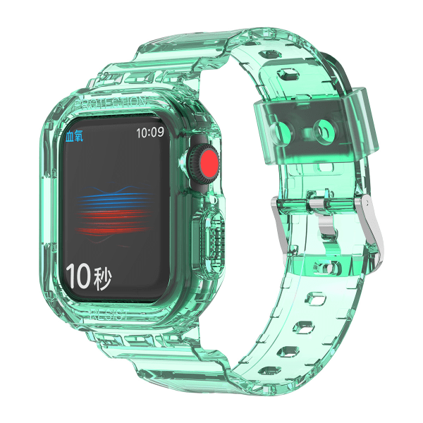 Gennemsigtige urremme til Apple Watch Band 41mm med beskyttende kofangeretui til iWatch Series 8/7 Crystal Transparent Cute Jelly