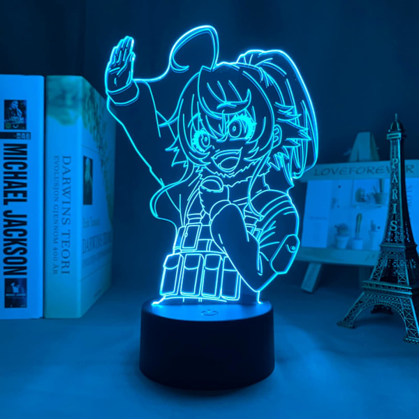 Anime LED-lys Tanya Degurechaff for barnerom dekorasjon bursdagsgave romdekorasjon bord 3D lampe 3D optisk illusjon nattlys PXJD
