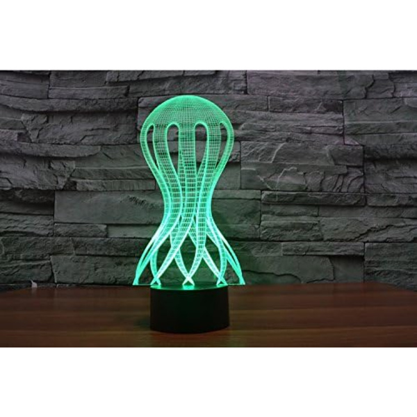 3D Havsmaneter Fjärrkontroll 16 Färger Nattlampor Illusion Akryl LED Bord Sängbordlampa Barn Sovrum Skrivbordsdekoration Födelsedagspresenter Leksak