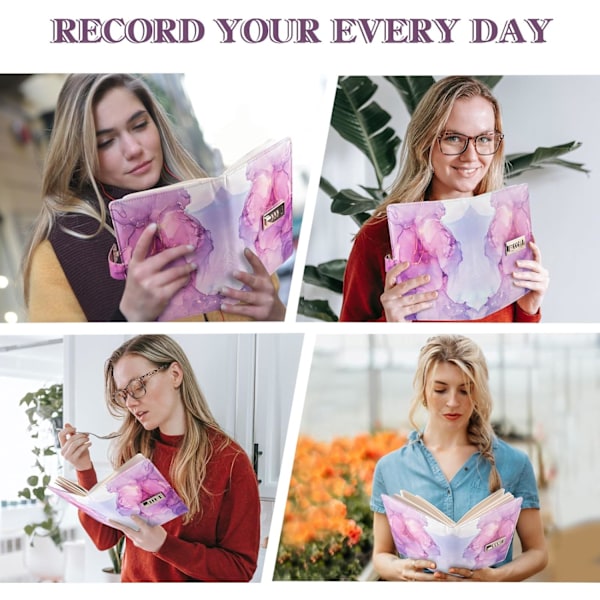 Dagbog med Lås, A5 Låsbar Journal, PU Læder Kombinationsslås Dagbog, Lås Dagbog Planner Organizer til Mænd og Kvinder, Gave